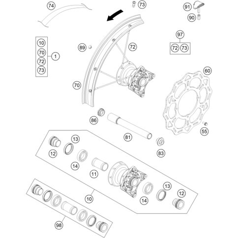 SPEICHENSATZ VORNE 17 85SX 13