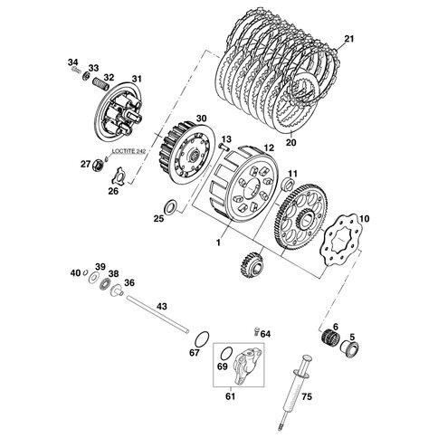 Kupplungsfeder 2,5x43 8,5W