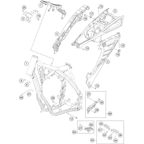 Motorstrebe 250 SX Kpl.