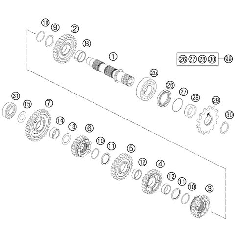 Schieberad 6.Gang, Z=20