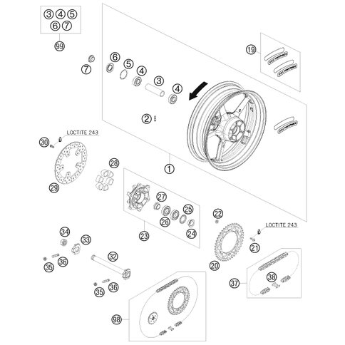 STECKACHSE HINTEN L=279 MM 07