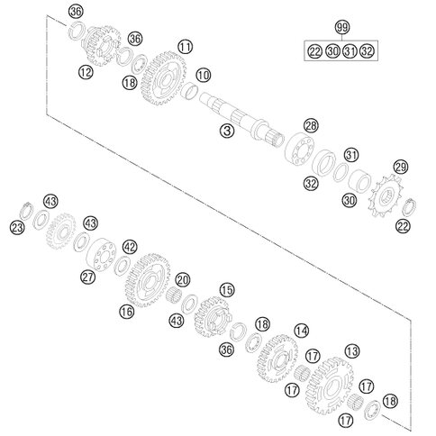 Distanzbüchse Kettenritzel