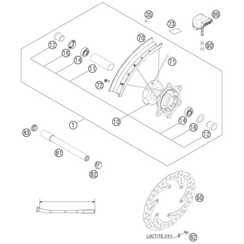 Distanzbüchse f. Vorderrad 03