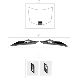 AUFKLEBER-SET HECK 200 EXC  16