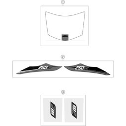 AUFKLEBER-SET HECK 250 EXC  16