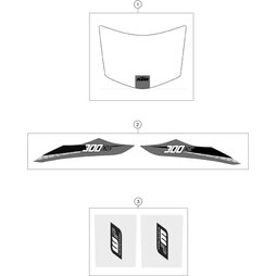 AUFKLEBER-SET HECK 300 EXC  16