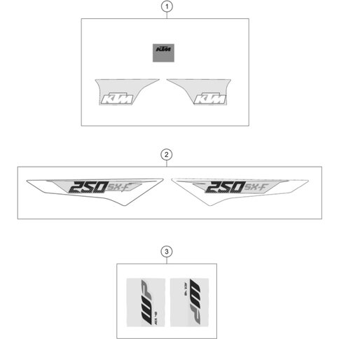 AUFKLEBER-SET HECK 250 SX-F 16