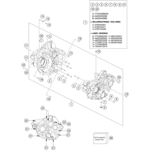 DICHTUNGSSATZ MOTOR 250 SX-F