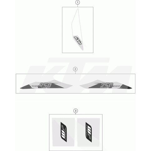 AUFKLEBER-SET HECK 250 XC-W 15