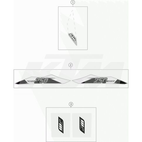 AUFKLEBER-SET HECK 250 XCF-W15