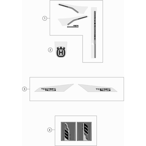 Aufkleber Set TC 125