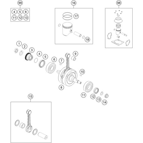 Kolbenringsatz 125 von KTM - 50430032044 - ktm-shop24.de - KTM-Shop24.de