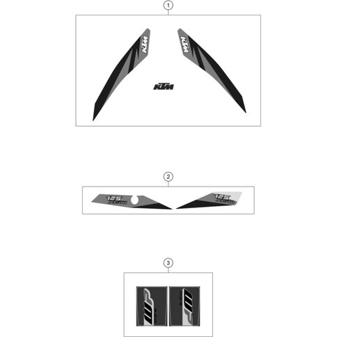 Aufkleberset 125 XC-W 2018