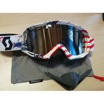 Scott Brille Tyrant Snowcross Weiß Blau Rot Chrome ACS