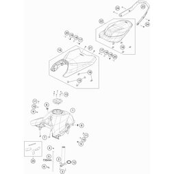 Kraftstofftank Stahl Silber beklebt