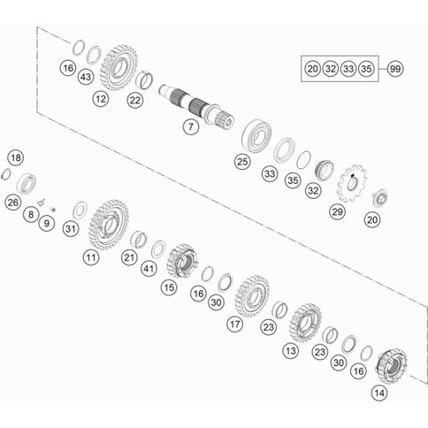 Schieberad 5.Gang, Z=22