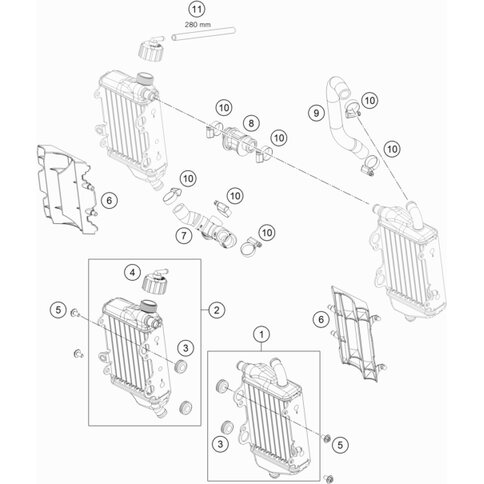 Formschlauch Kühler links-Motor 65 SX