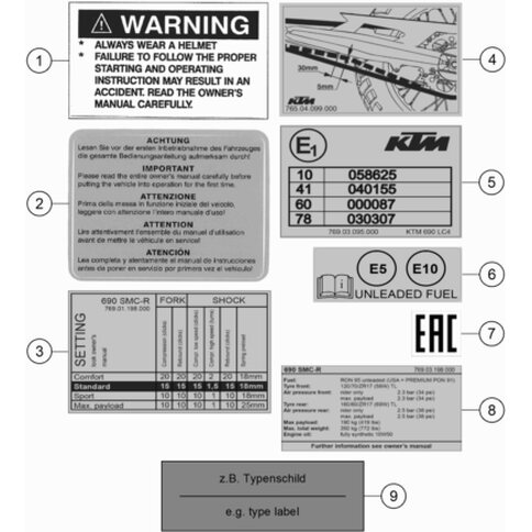 Aufkleber techn. Information SMC-R