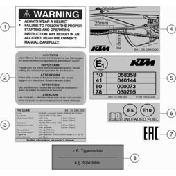 Aufkleber technische Information