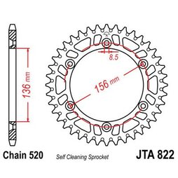 JTA Kettenrad Alu 50Z Beta GasGas Husqvarna