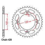 Kettenrad Alu 47Z 420 Senkkopf Beta Rev 50 RR 50 2003-2020