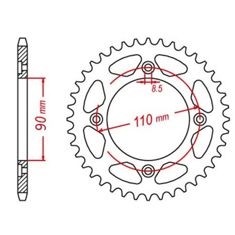 HVR Kettenrad 55Z Alu 60/65Pro